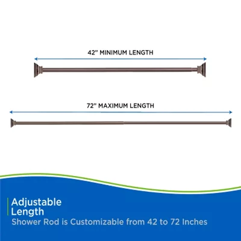 Kenney Shower Rods Rust Resistant Adjustable Curtain Rod