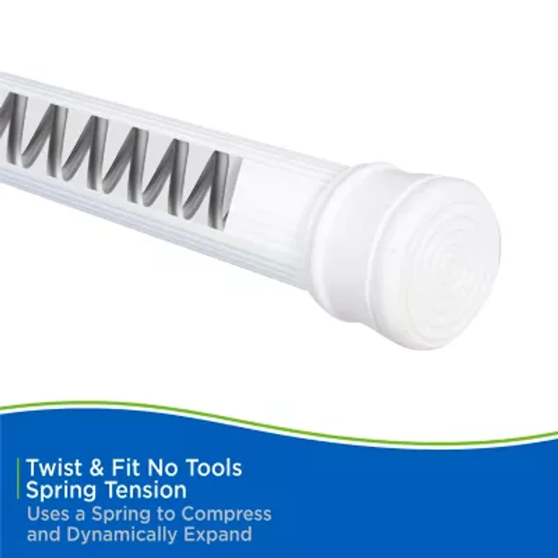 Kenney Twist & Fit No Tools 42-72 IN Adjustable Spring Tension Closet/Utility Curtain Rod