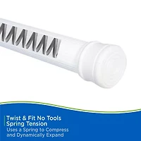 Kenney Twist & Fit No Tools 42-72 IN Adjustable Spring Tension Closet/Utility Curtain Rod