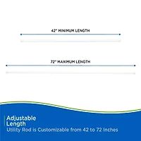 Kenney Twist & Fit No Tools 42-72 IN Adjustable Spring Tension Closet/Utility Curtain Rod