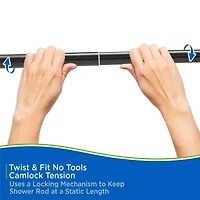 Kenney Twist & Fit No Tools 48-84 Adjustable Tension Closet/Utility Curtain Rod