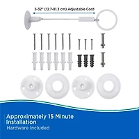 Kenney Twist & Fit No Tools Corner 36x36 IN Fixed Shower Curtain Rod