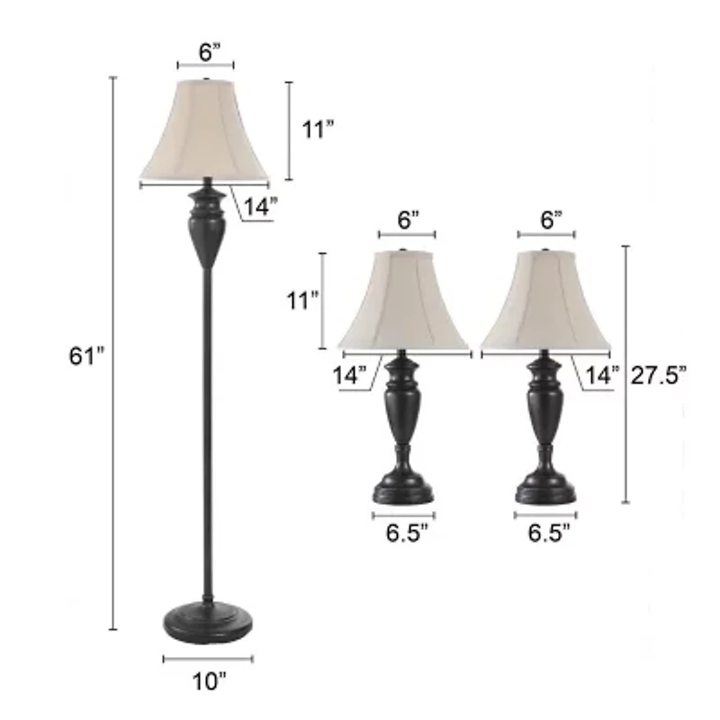 Stylecraft Dunbrook 3-pc. Lamp Set