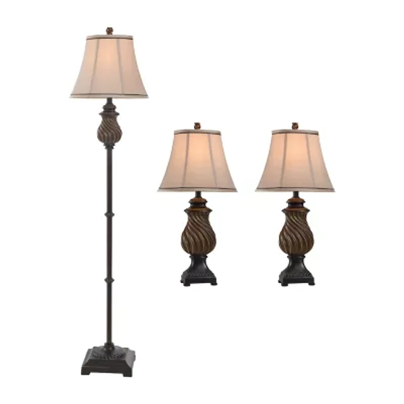 Stylecraft Toffee 3 piece. Lamp Set