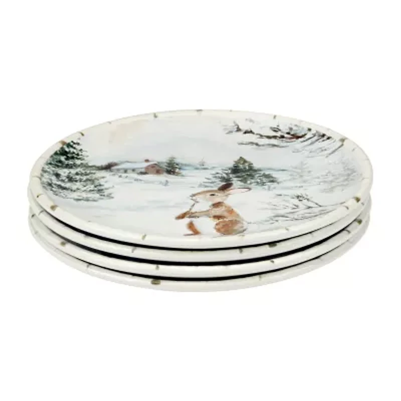 Certified International Winter's Frost 4-pc. Earthenware Dessert Plate