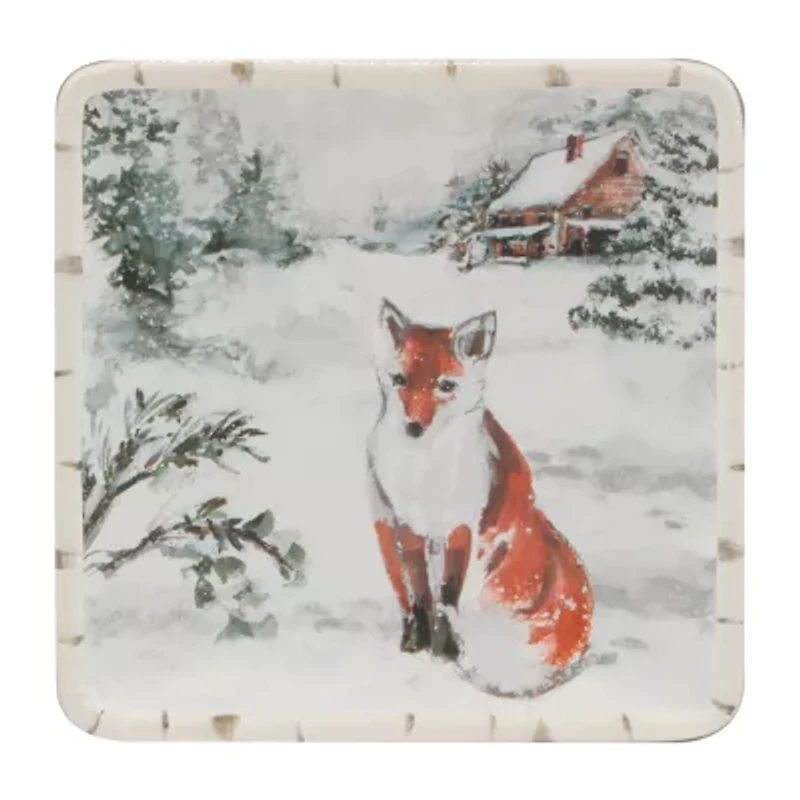 Certified International Winter's Frost 4-pc. Earthenware Appetizer Plate