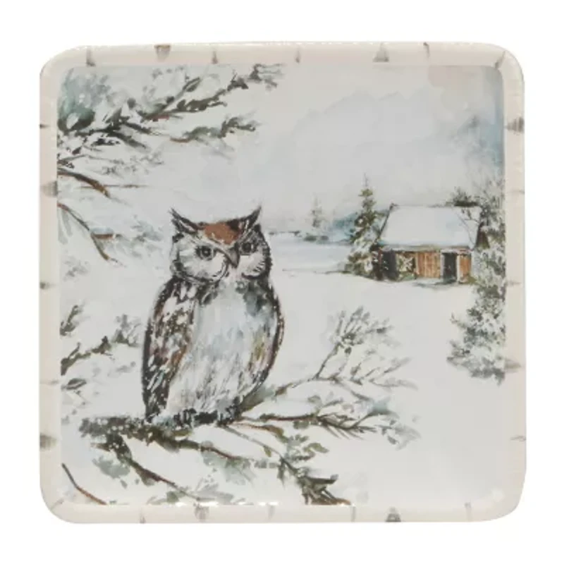 Certified International Winter's Frost 4-pc. Earthenware Appetizer Plate