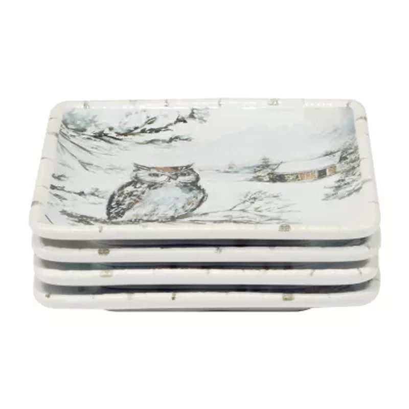 Certified International Winter's Frost 4-pc. Earthenware Appetizer Plate