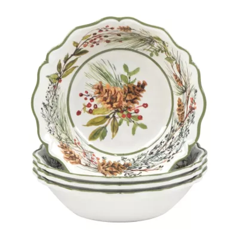 Certified International Winter Forest 4-pc.Melamine Ice Cream Bowl