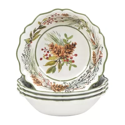 Certified International Winter Forest 4-pc.Melamine Ice Cream Bowl