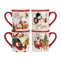 Certified International Santa's Retro 4-pc. Coffee Mug