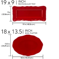 Certified International Perlette Red Melamine Serving Platter 2-pc. Set