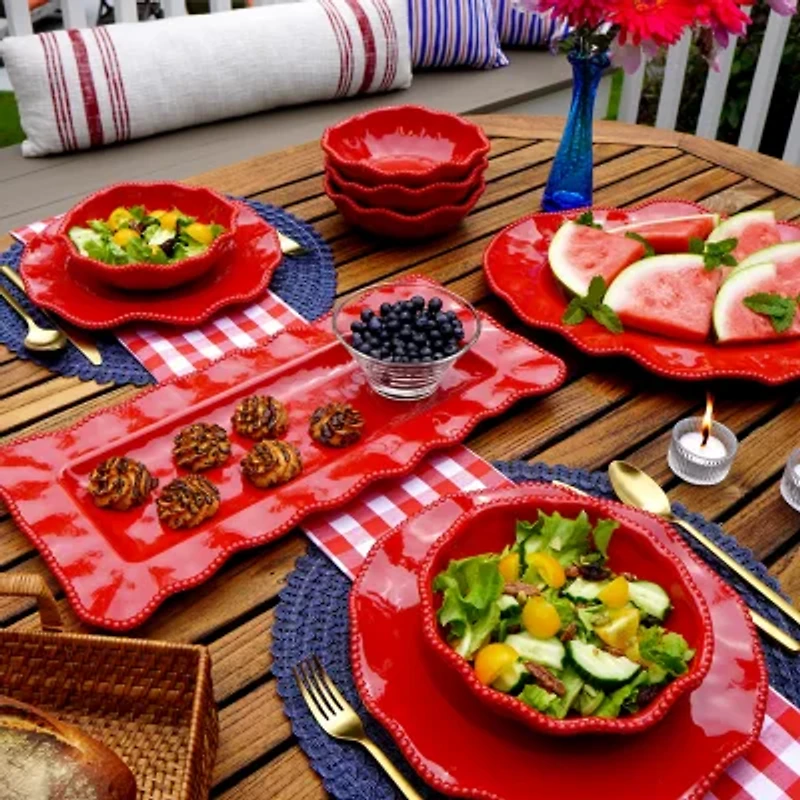 Certified International Perlette Red Melamine Serving Platter 2-pc. Set
