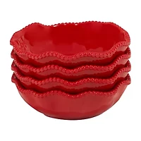 Certified International Perlette Red 4-pc. Melamine Ice Cream Bowl