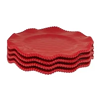 Certified International Perlette Red 4-pc. Melamine Salad Plate