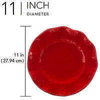Certified International Perlette Red 4-pc. Melamine Dinner Plate
