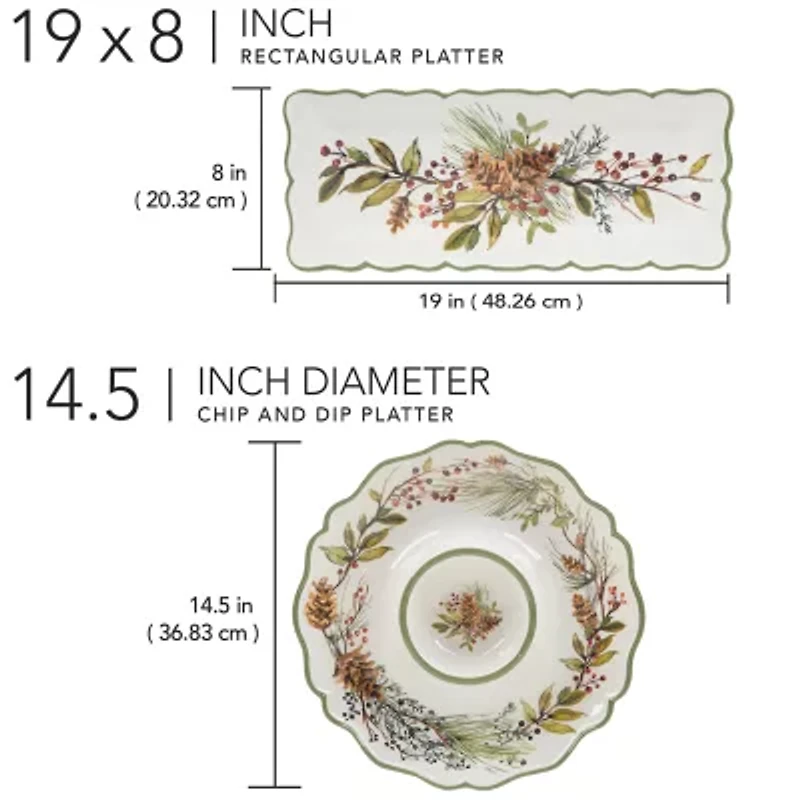 Certified International Winter's Forest 2-pc. Melamine Chip + Dip Set