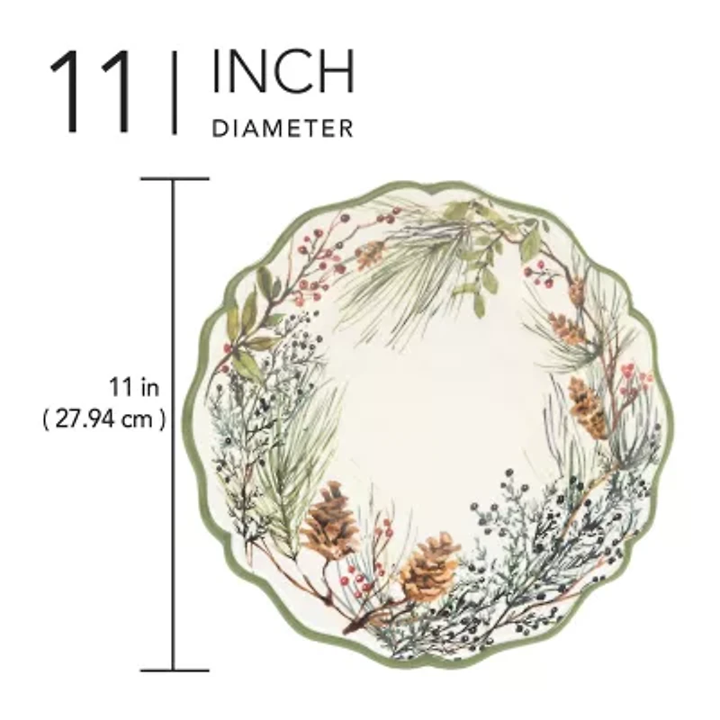 Certified International Winter Forest 4-pc. Melamine Dinner Plate