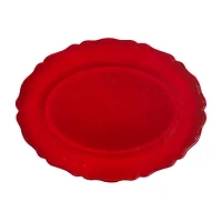 Certified International Red Crackle Serving Platter