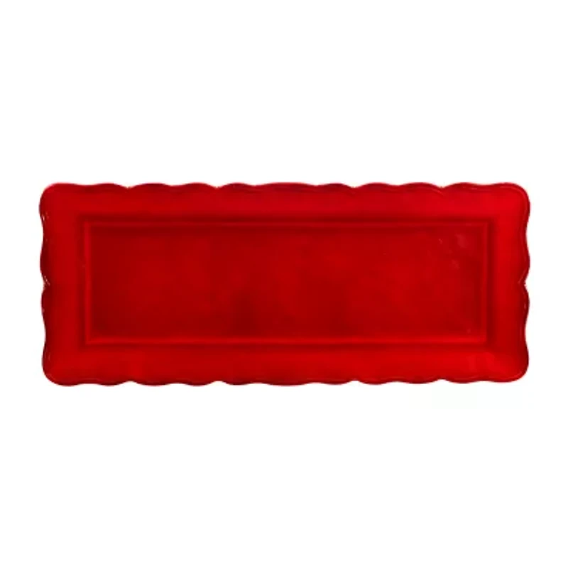 Certified International Red Crackle Serving Platter