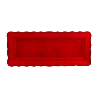 Certified International Red Crackle Serving Platter