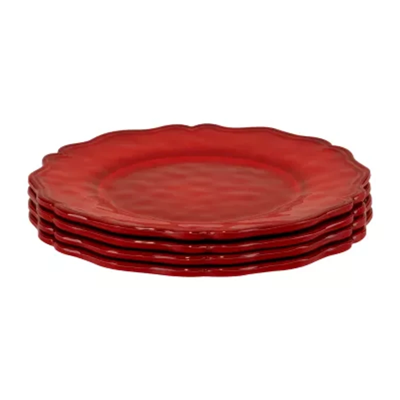 Certified International Red Crackle 4-pc. Melamine Salad Plate