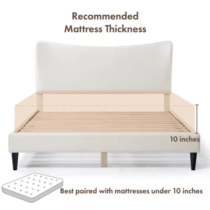 Lumi Wingback Upholstered Queen Bed