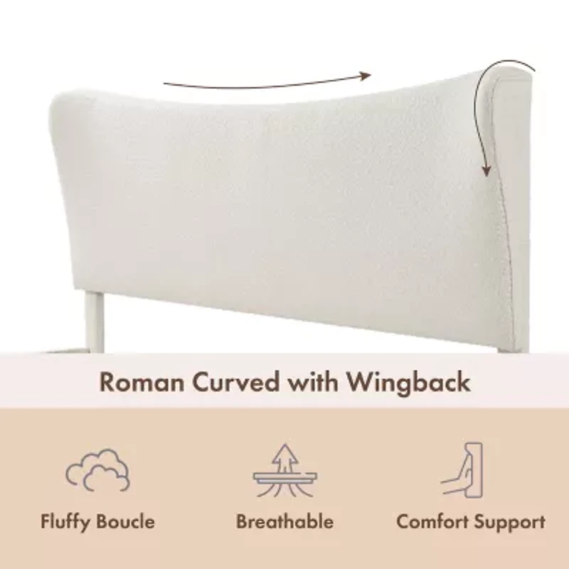 Lumi Wingback Upholstered Queen Bed