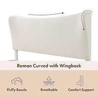 Lumi Wingback Upholstered Queen Bed