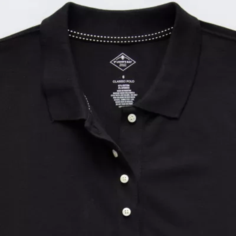 St. John's Bay Womens Adaptive Short Sleeve Easy-on + Easy-off Polo Shirt