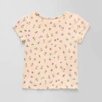 Okie Dokie Toddler & Little Girls Round Neck Short Sleeve Regular Fit Graphic T-Shirt