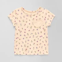 Okie Dokie Toddler & Little Girls Round Neck Short Sleeve Regular Fit Graphic T-Shirt