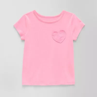 Okie Dokie Toddler & Little Girls Round Neck Short Sleeve Regular Fit Graphic T-Shirt