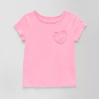 Okie Dokie Toddler & Little Girls Round Neck Short Sleeve Regular Fit Graphic T-Shirt