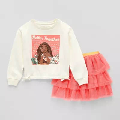 Disney Collection Little & Big Kid Girls 2-pc. Moana Skirt Set