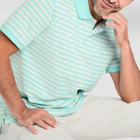 St. John's Bay Essential Striped Oxford Mens Slim Fit Short Sleeve Polo Shirt