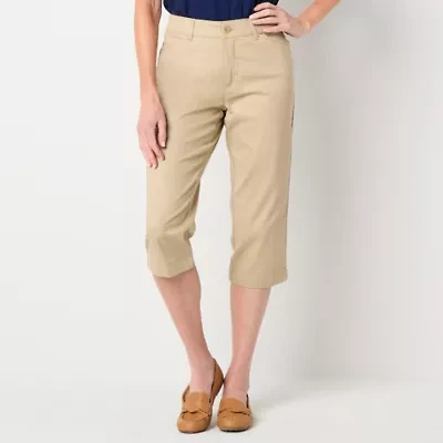 St. John's Bay Womens Straight Mid Rise Tall Capri Pant