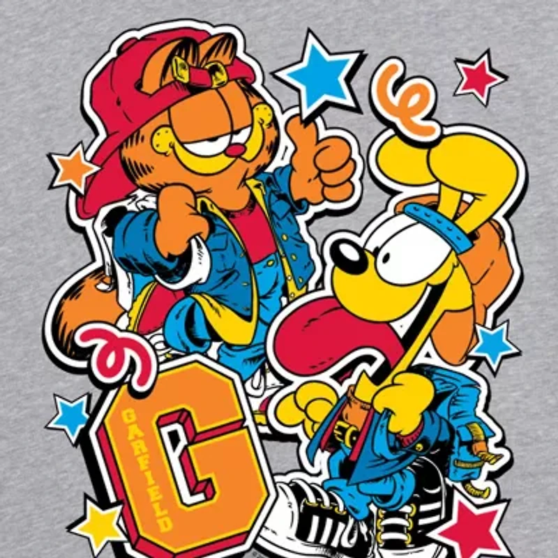 Womens Crew Neck Short Sleeve Garfield Graphic T-Shirt