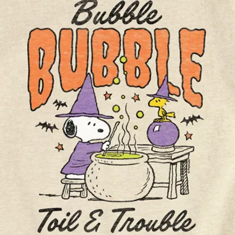 Girls Crew Neck Short Sleeve Snoopy Graphic T-Shirt