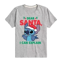 Disney Collection Little & Big Kid Boys Crew Neck Short Sleeve Regular Fit Lilo Stitch Graphic T-Shirt