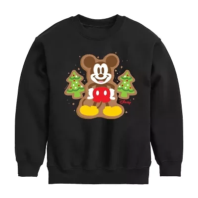 Disney Collection Boys Crew Neck Long Sleeve Mickey Mouse Sweatshirt