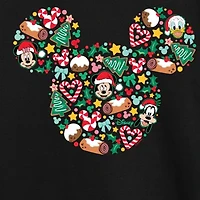 Disney Collection Boys Crew Neck Long Sleeve Mickey Mouse Graphic T-Shirt