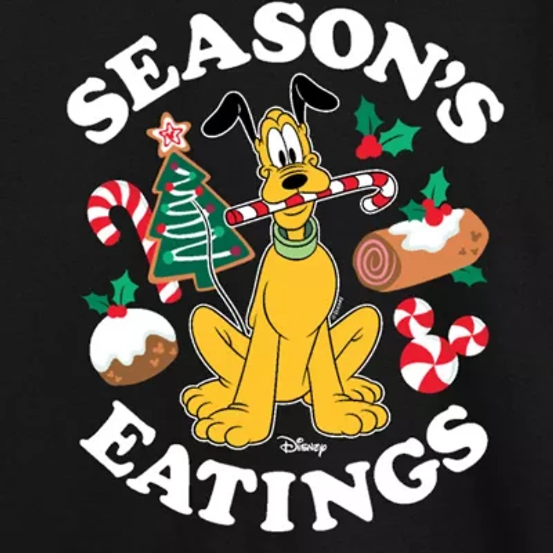 Disney Collection Boys Crew Neck Long Sleeve Pluto Graphic T-Shirt