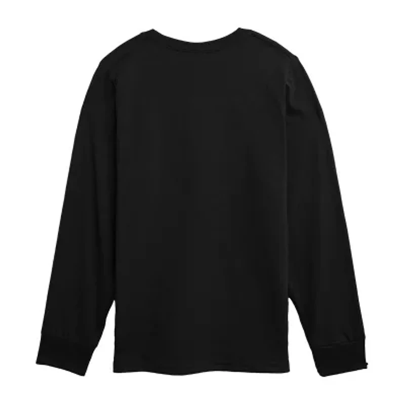 Disney Collection Boys Crew Neck Long Sleeve Mickey Mouse Graphic T-Shirt