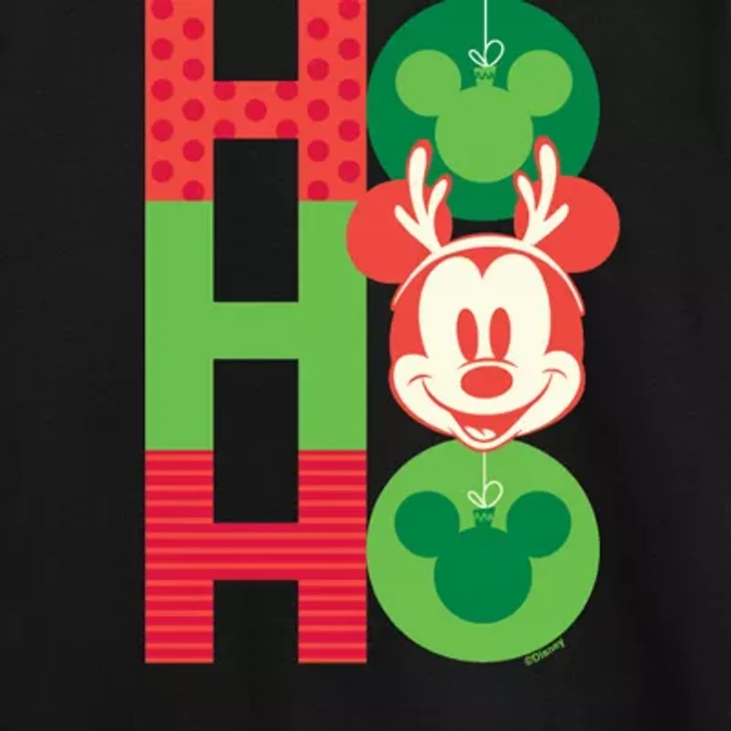 Disney Collection Boys Crew Neck Long Sleeve Mickey Mouse Graphic T-Shirt