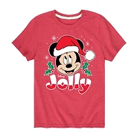 Disney Collection Boys Crew Neck Short Sleeve Mickey Mouse Graphic T-Shirt