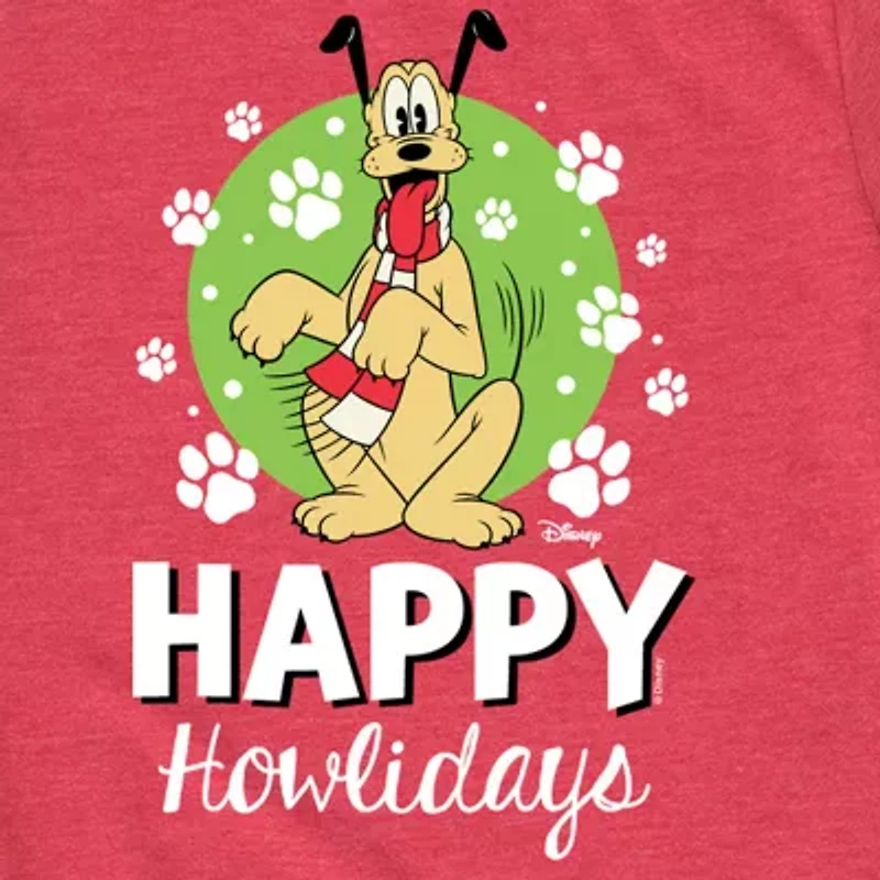 Disney Collection Boys Crew Neck Short Sleeve Pluto Graphic T-Shirt