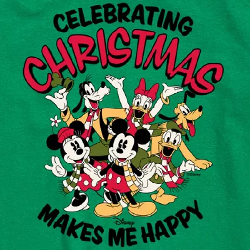 Disney Collection Boys Crew Neck Short Sleeve Mickey and Friends Graphic T-Shirt