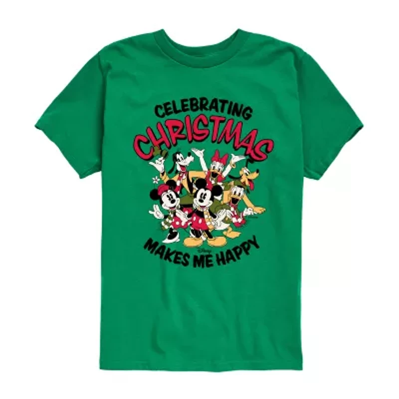 Disney Collection Boys Crew Neck Short Sleeve Mickey and Friends Graphic T-Shirt