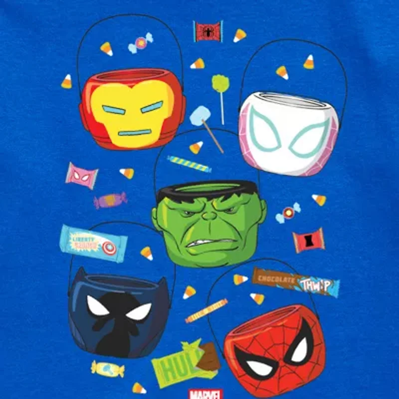 Disney Collection Boys Crew Neck Short Sleeve Marvel Graphic T-Shirt